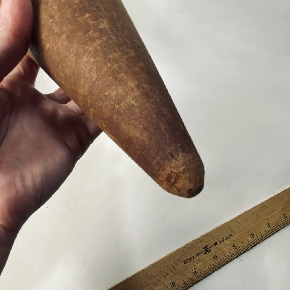Vintage Primitive Rustic Wooden Cone-shaped Pestle or Masher